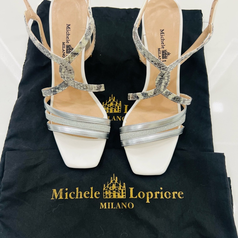 Michele Lopriore Silver and White Heels